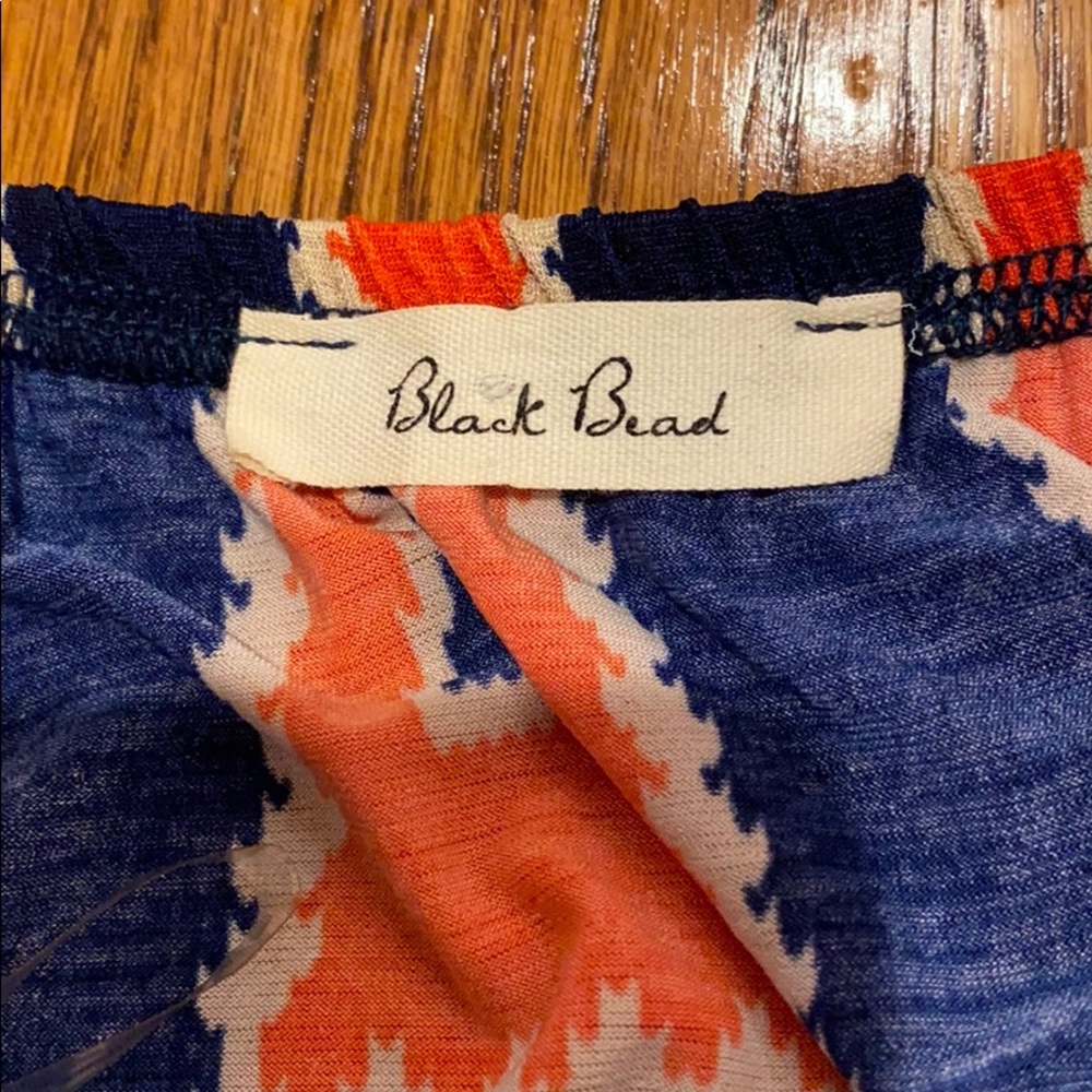 Strapless Orange And Blue Patterned Top - image 6